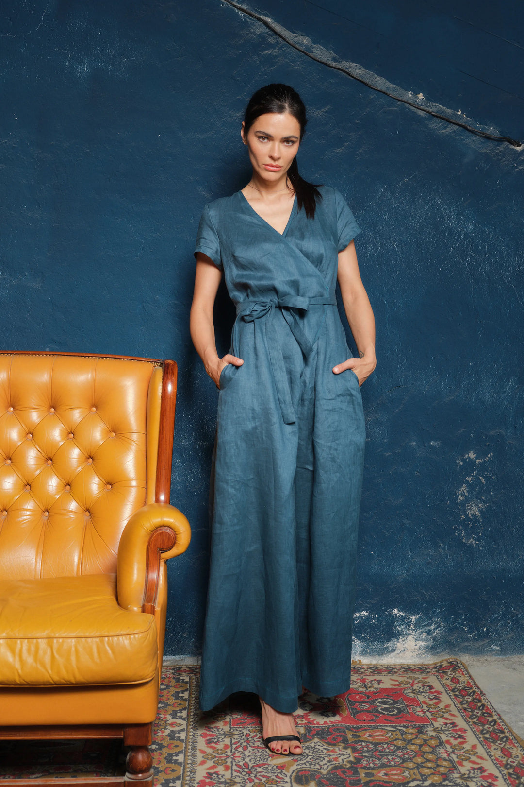 Linen Palazzo Jumpsuit Women