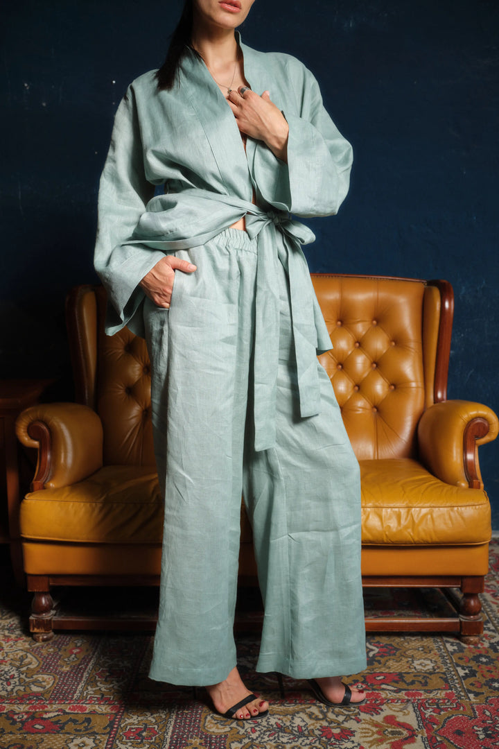 Linen palazzo pants