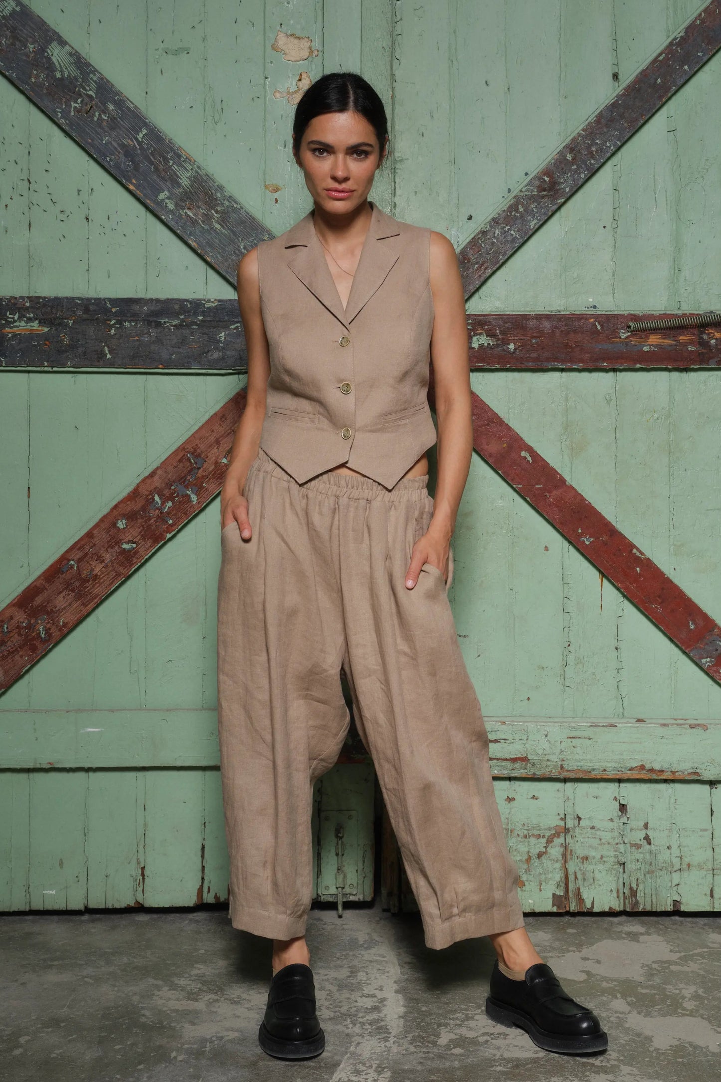 Elevate Your Style with Women s Boho Linen Low Crotch Pegged Pants