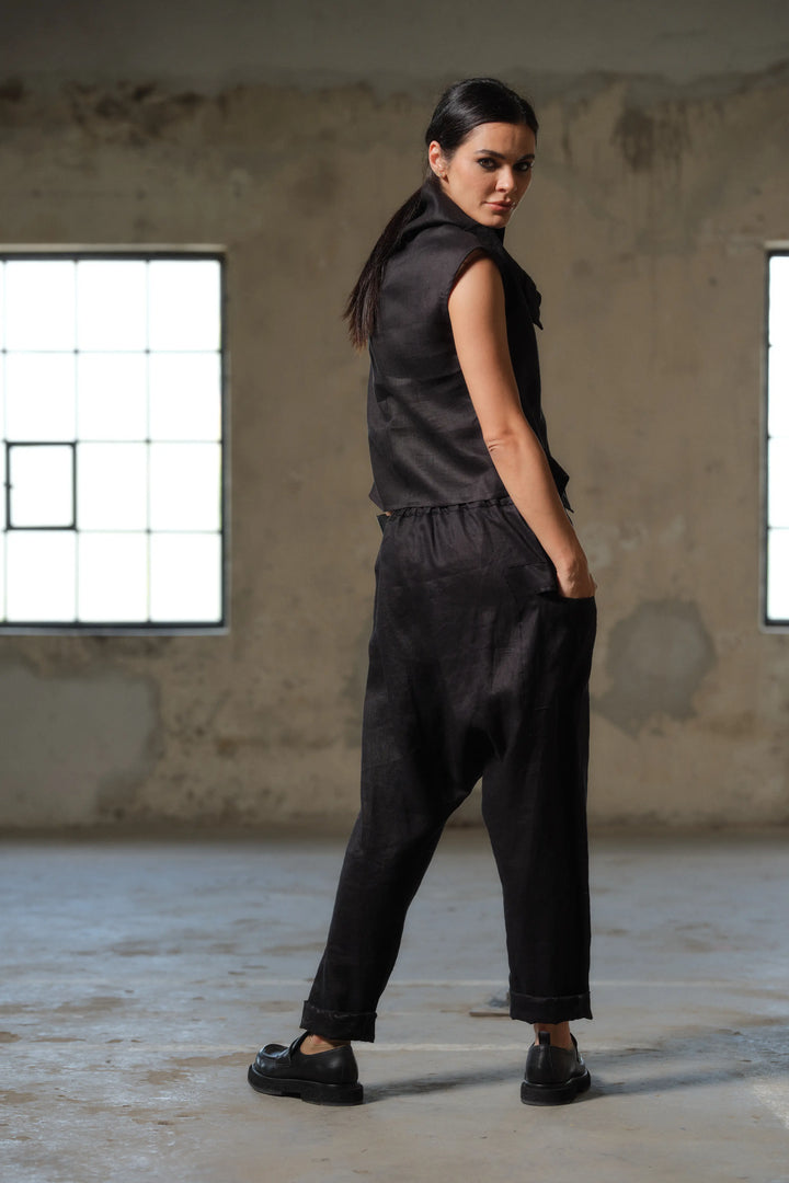 Women's Avant-garde High Neck Top - Side View