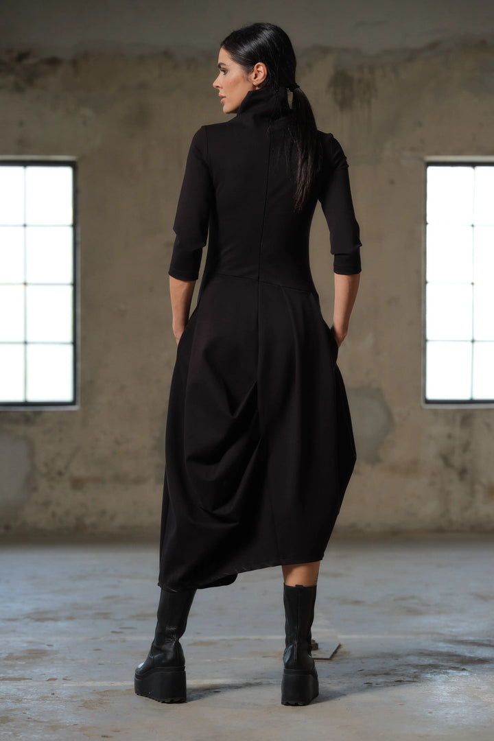 Avant garde winter asymmetrical long dress