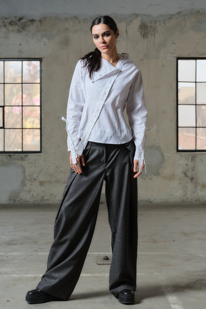 Asymmetrical cotton shirt women's