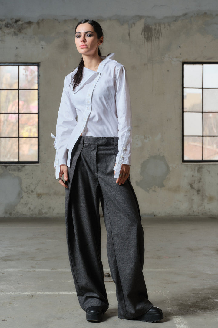 Asymmetrical cotton shirt women's