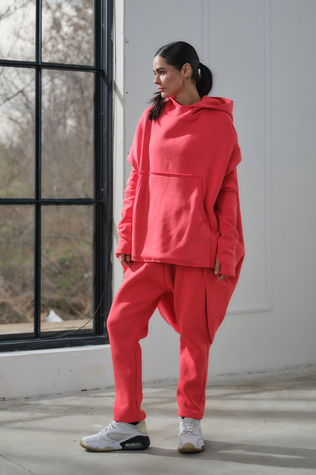 Asymmetrical cotton tracksuit set of two