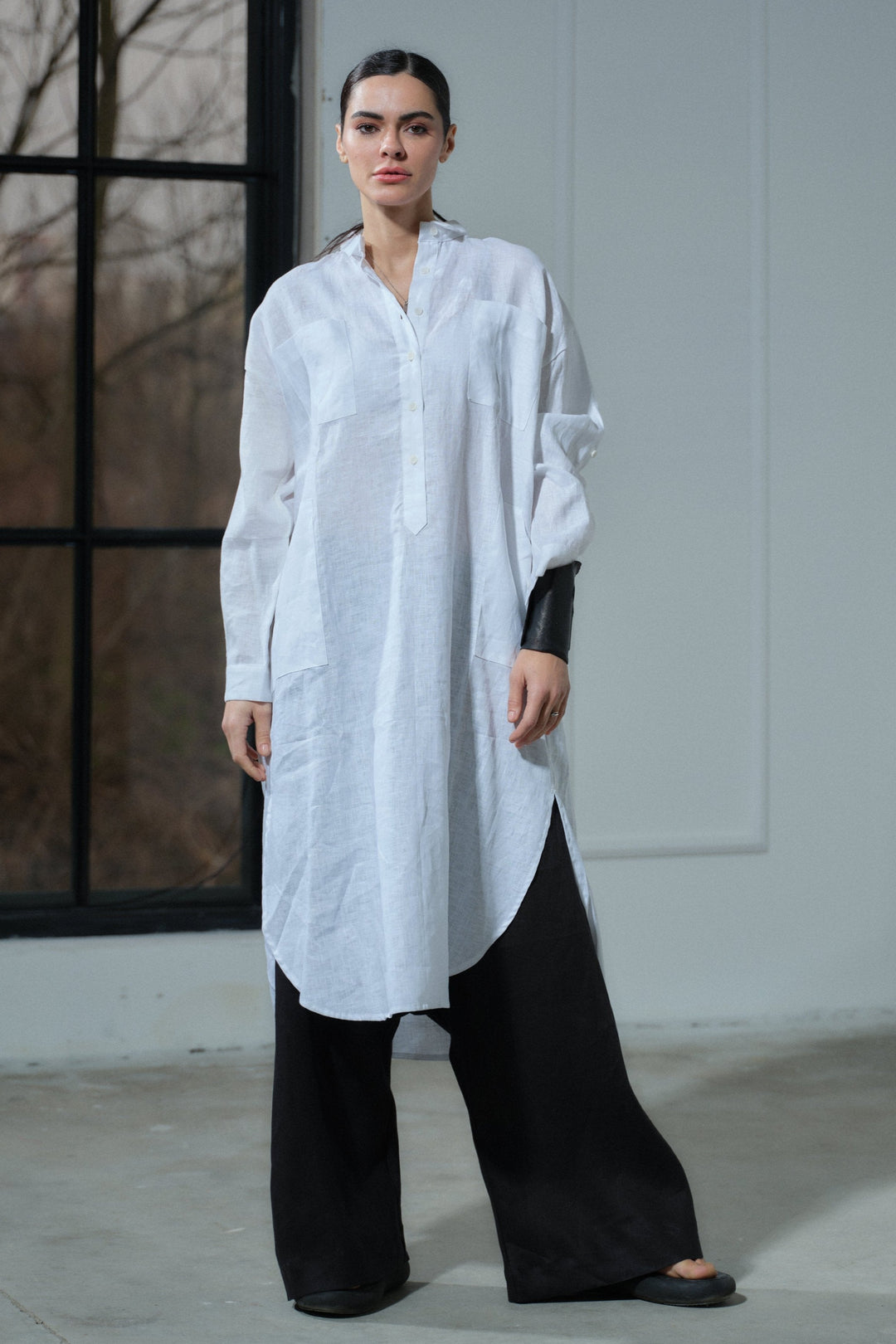 linen shirt dresses for summer Camp Dress | Light Blue Linen Short Sleeve Shirt Dress