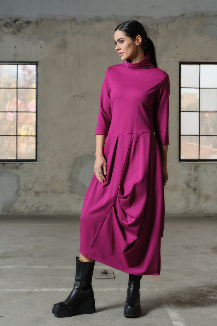 Avant garde winter asymmetrical long dress