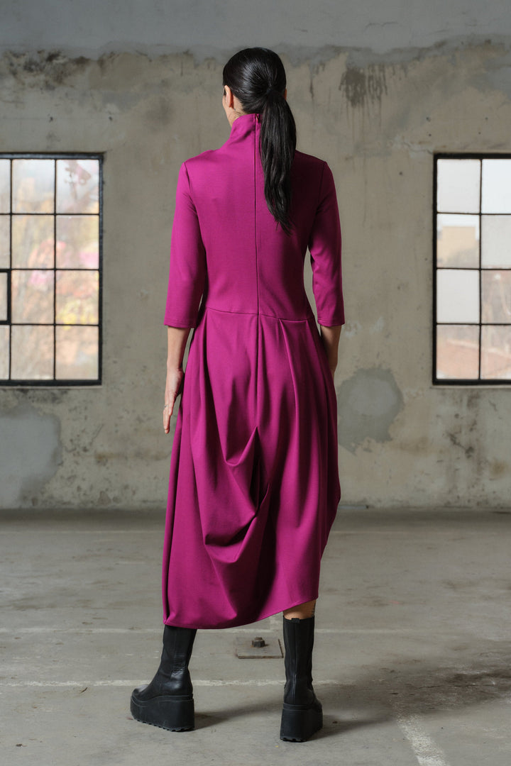 Avant garde winter asymmetrical long dress