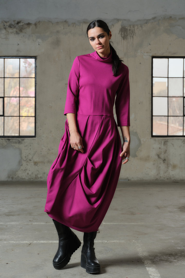 Avant garde winter asymmetrical long dress