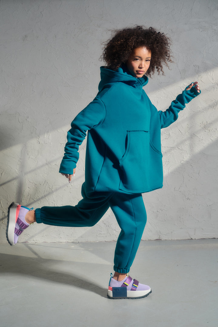 Petrol Blue Organic Cotton Pants