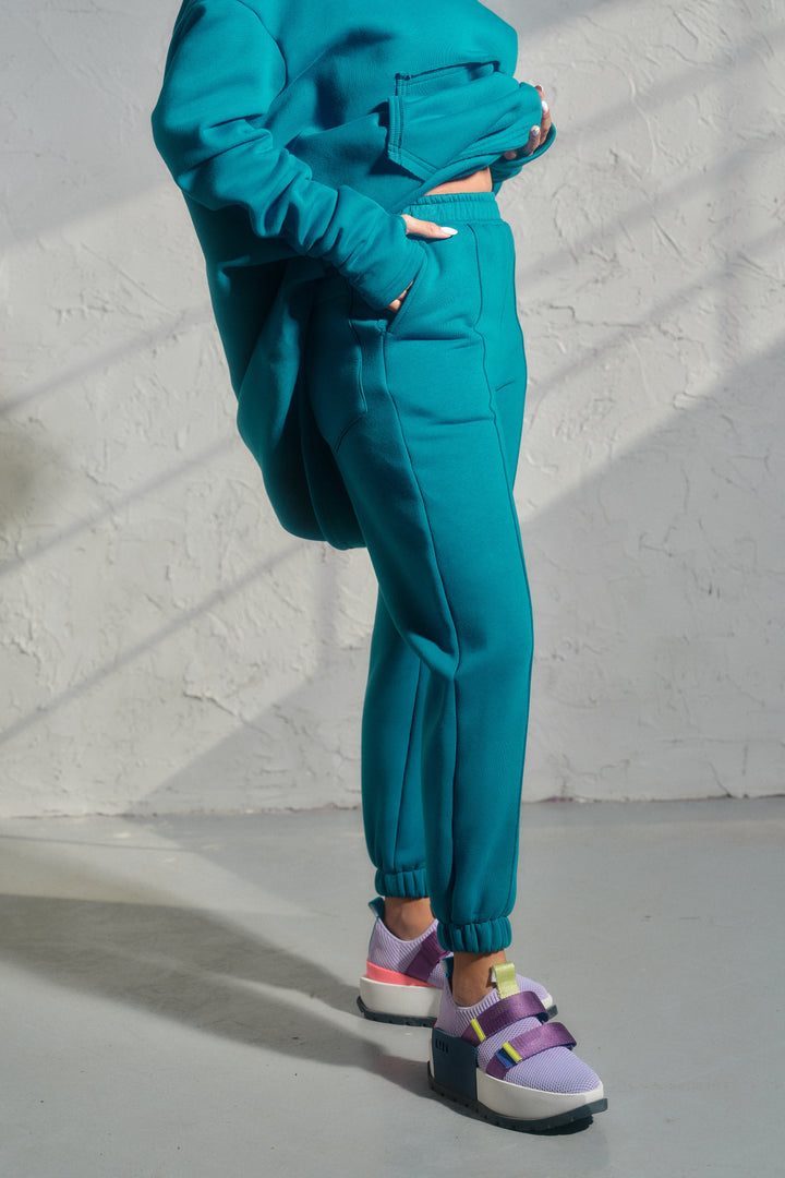 Petrol Blue Organic Cotton Pants