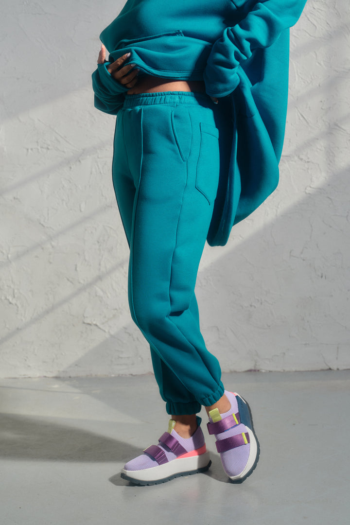 Petrol Blue Organic Cotton Pants