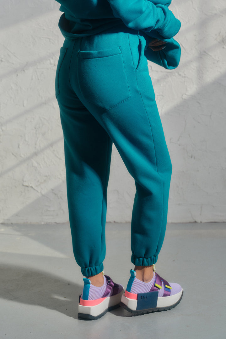 Petrol Blue Organic Cotton Pants