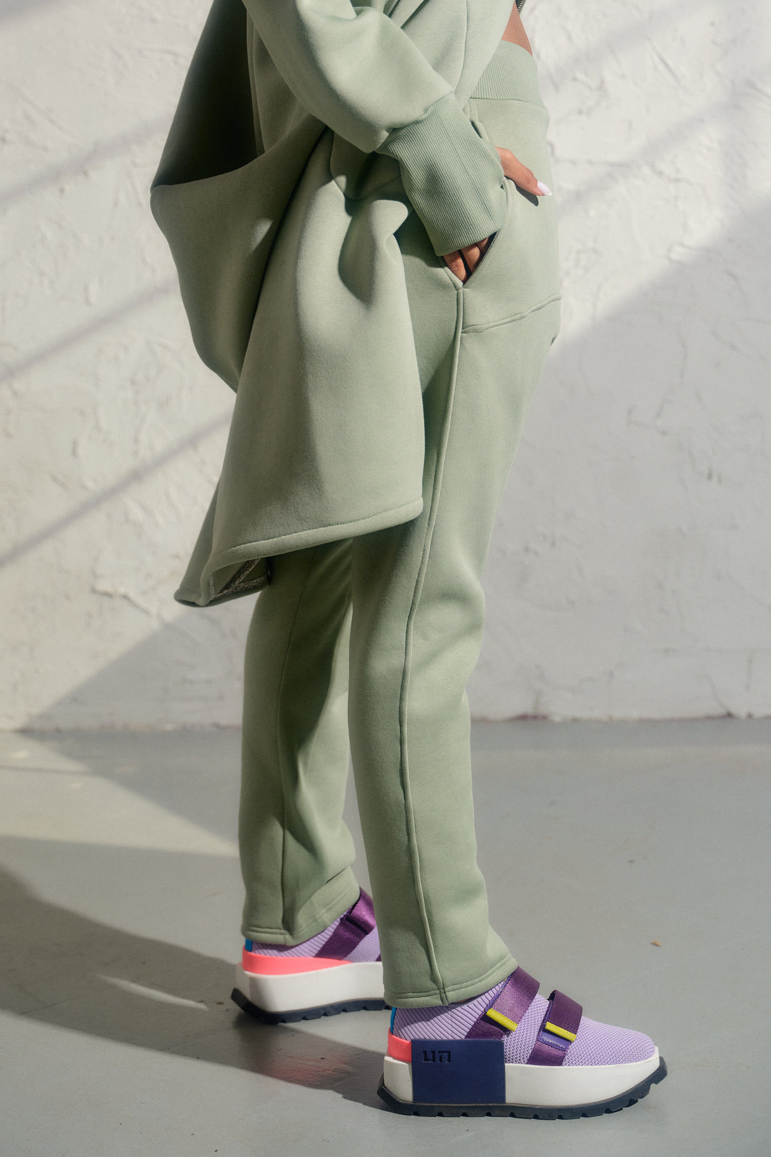 Green Tea Asymmetrical Harem Pants
