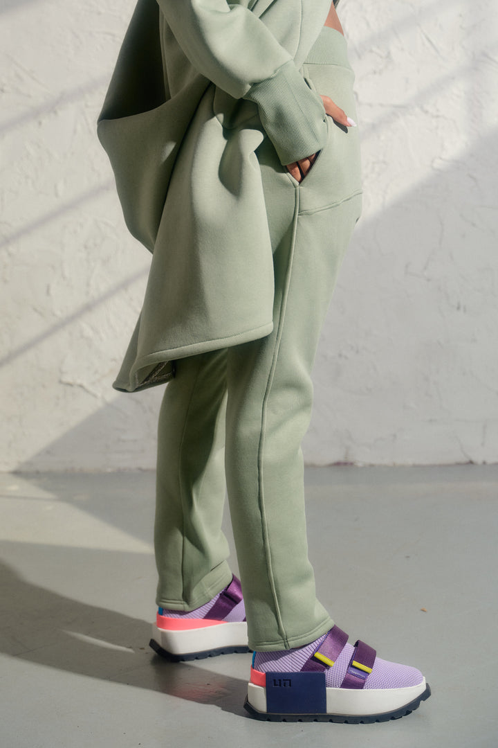 Green Tea Asymmetrical Harem Pants