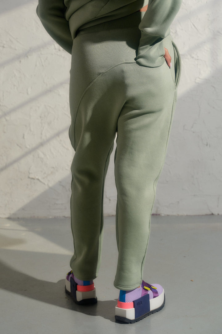 Green Tea Asymmetrical Harem Pants