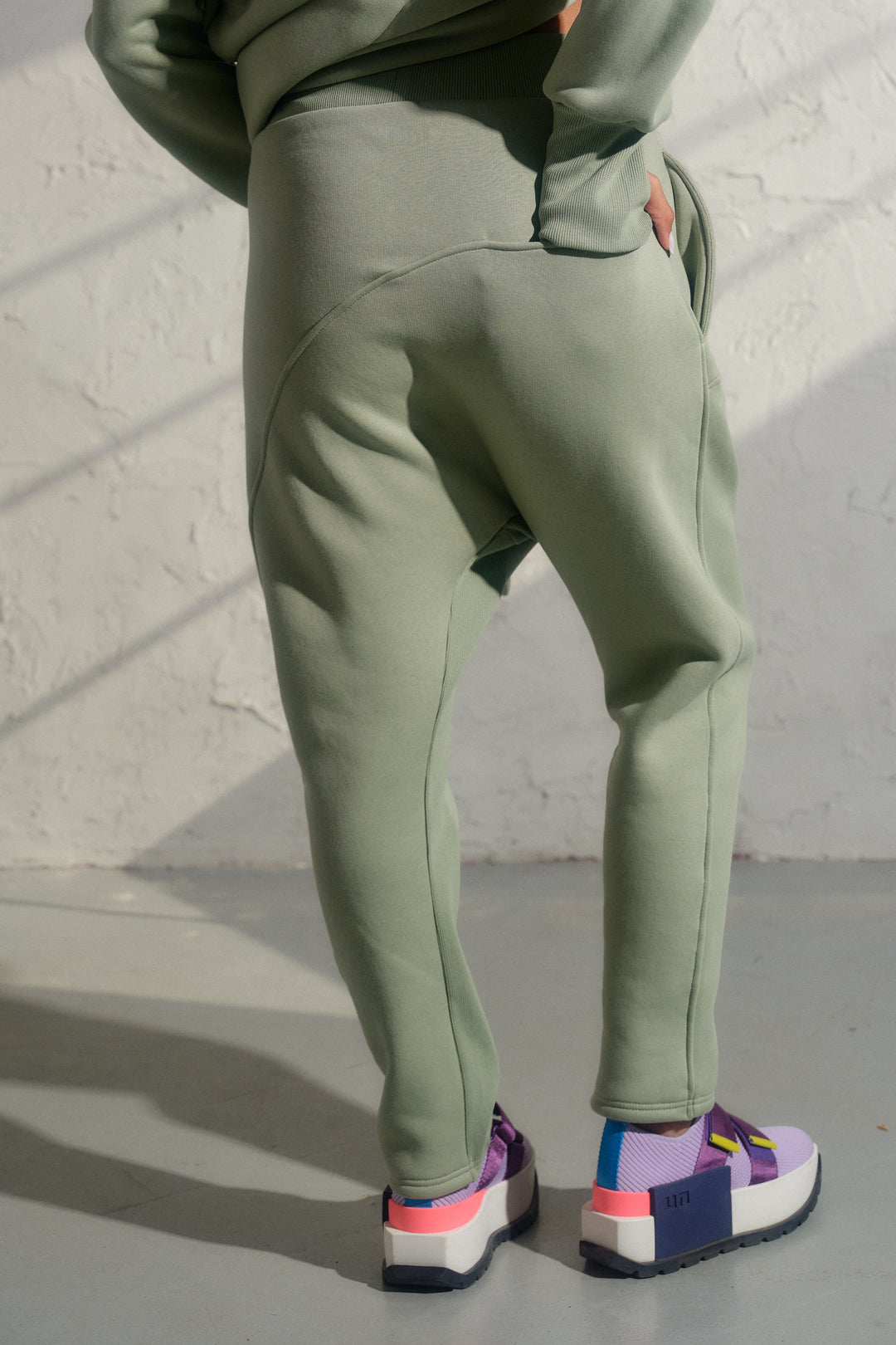 Green Tea Asymmetrical Harem Pants