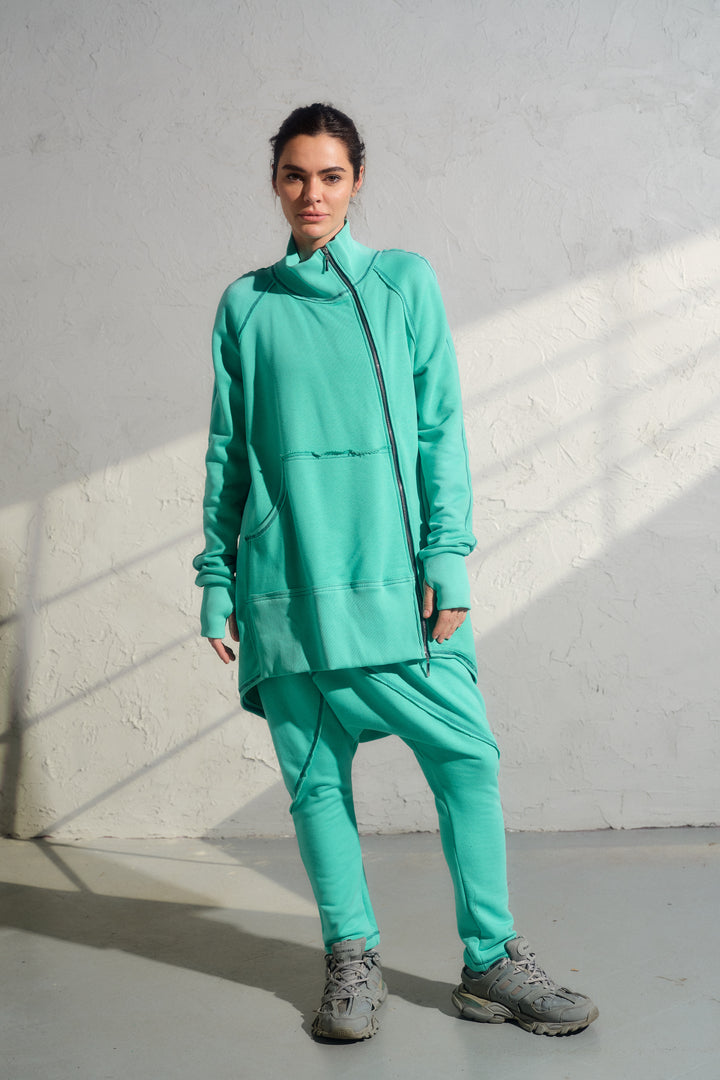 Felpa oversize asimmetrica gialla da donna