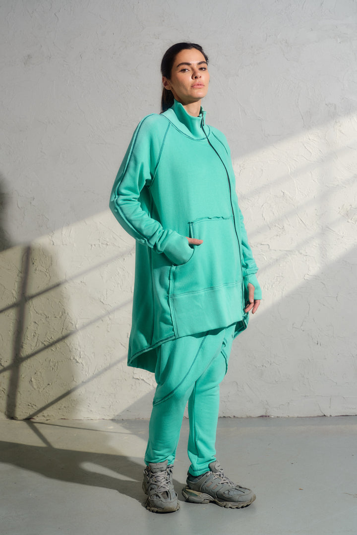 Felpa oversize asimmetrica gialla da donna