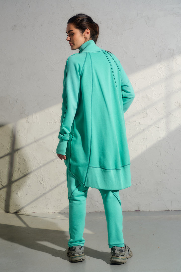 Felpa oversize asimmetrica gialla da donna