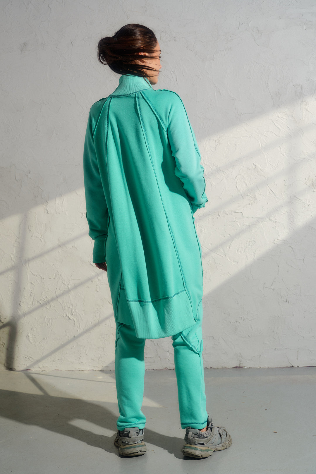 Felpa oversize asimmetrica gialla da donna