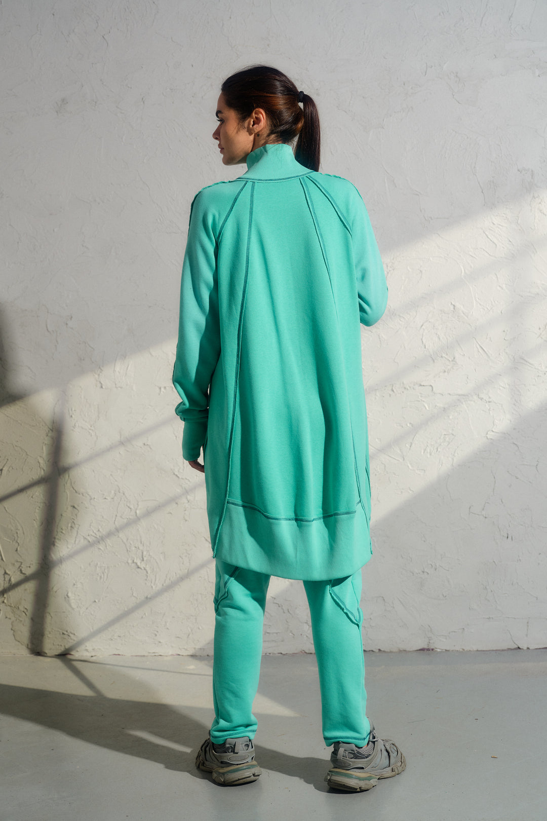 Felpa oversize asimmetrica gialla da donna