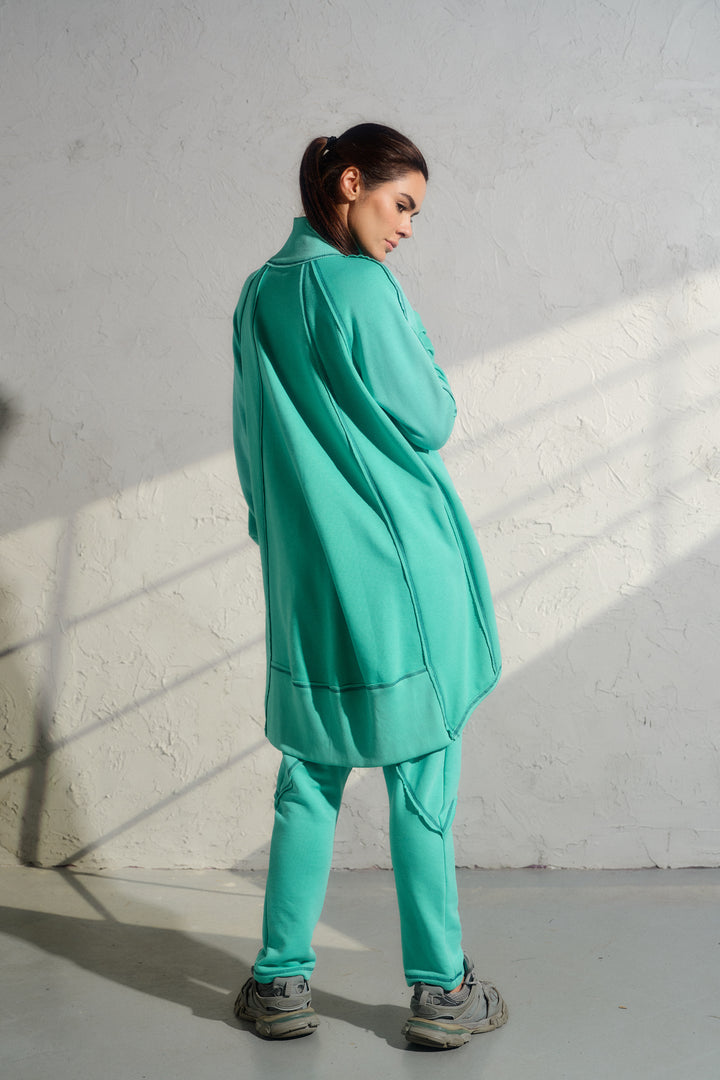 Felpa oversize asimmetrica gialla da donna