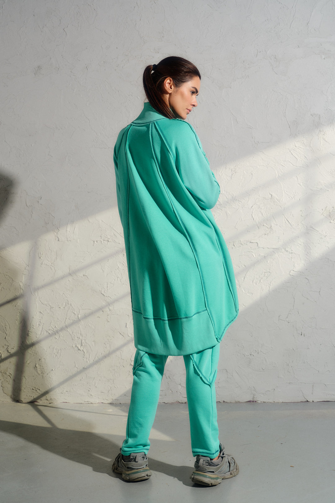 Felpa oversize asimmetrica gialla da donna
