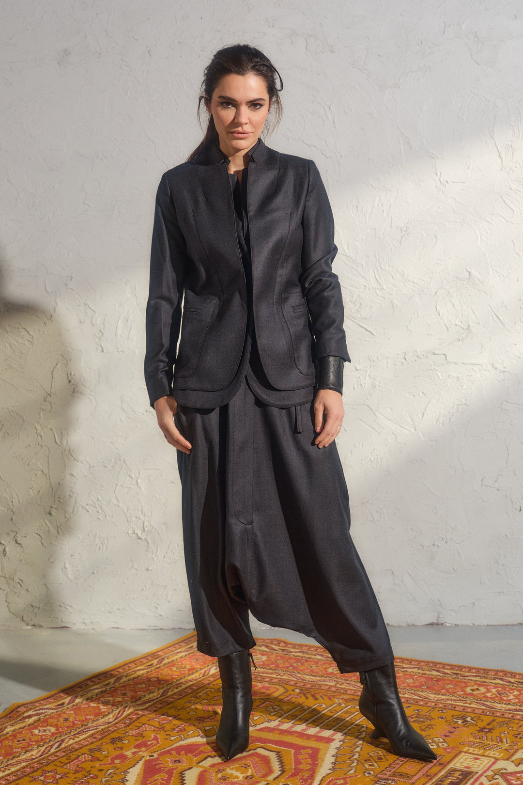 Wool Blazer with Double Lapels