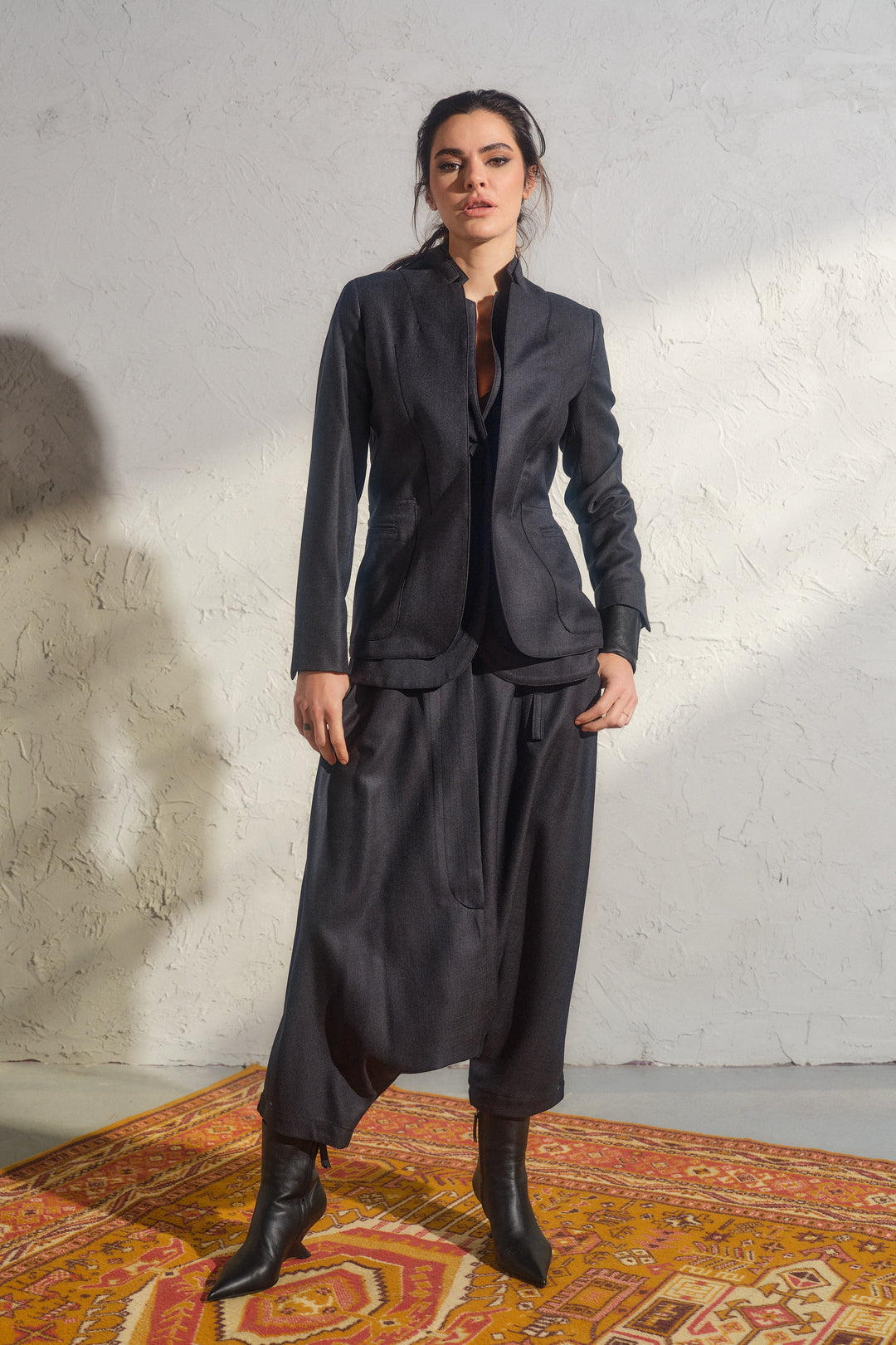 Wool Blazer with Double Lapels