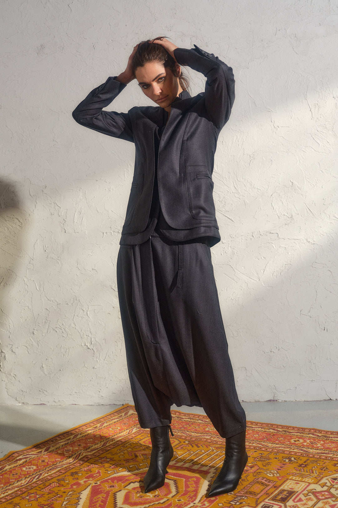 Wool Blazer with Double Lapels