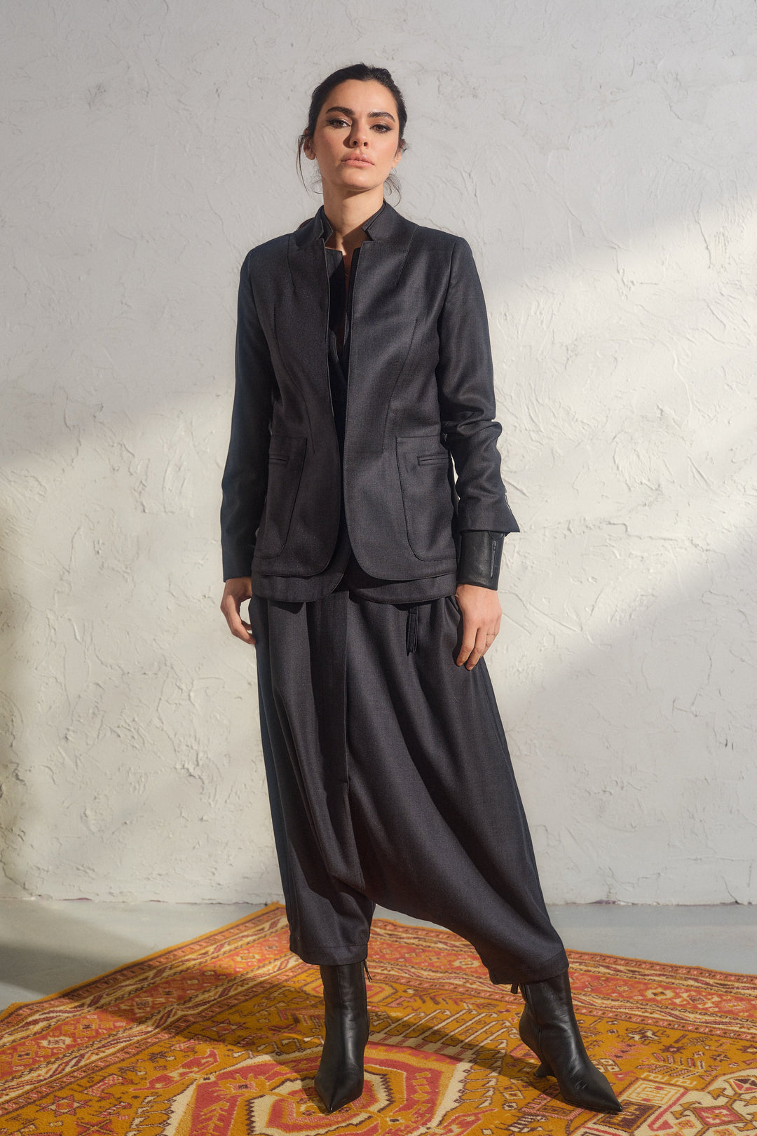 Wool Blazer with Double Lapels