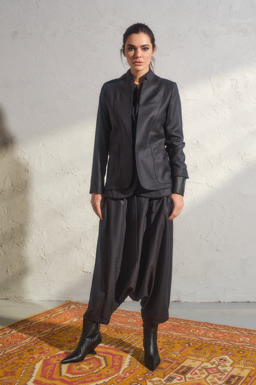 Wool Blazer with Double Lapels