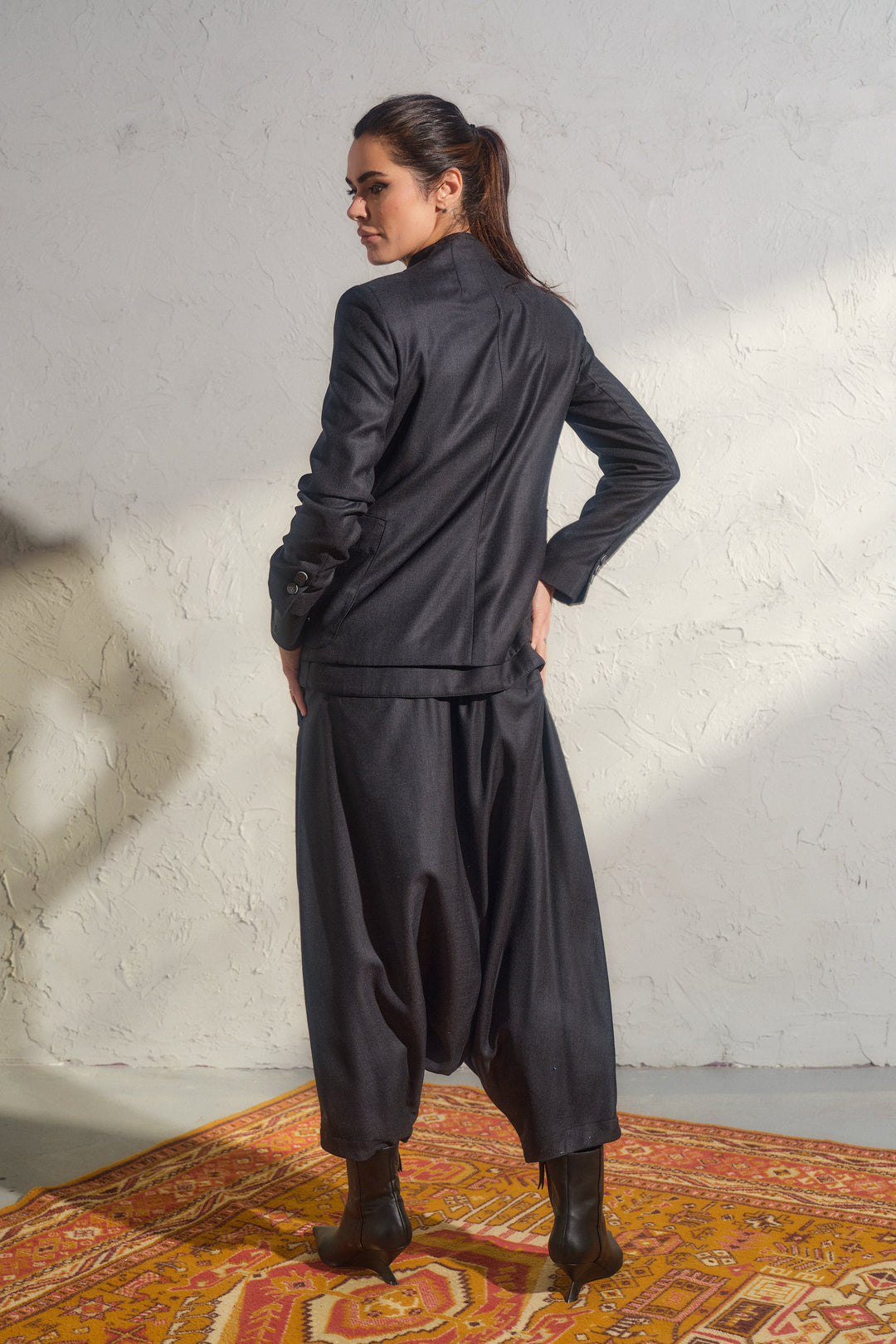 Wool Blazer with Double Lapels