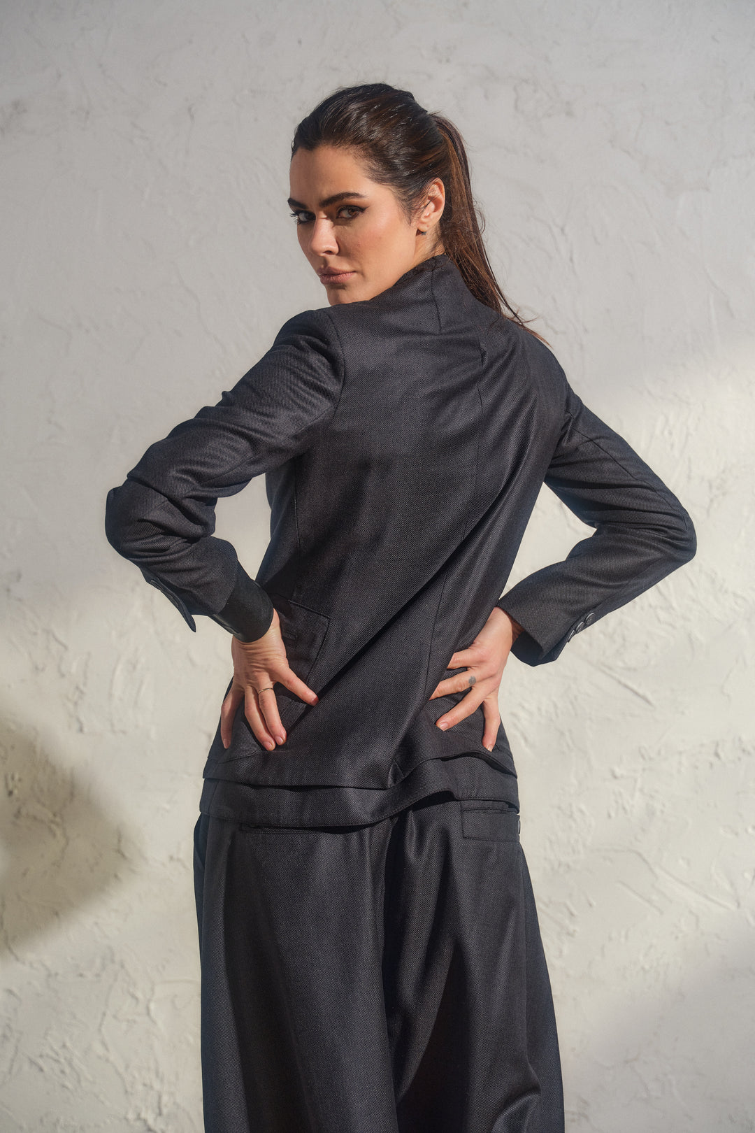 Wool Blazer with Double Lapels