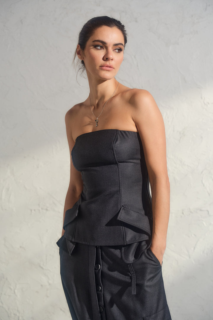 Handmade Merino Wool Bustier Top