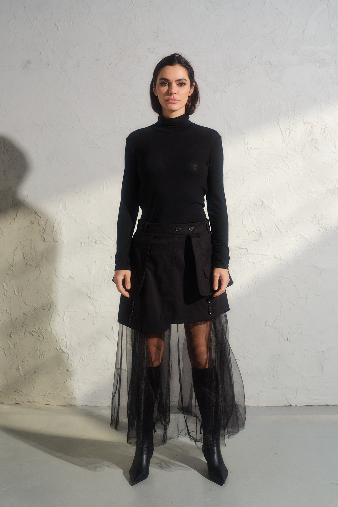 Black Mock Neck Blouse – Extra Soft Fine Knit