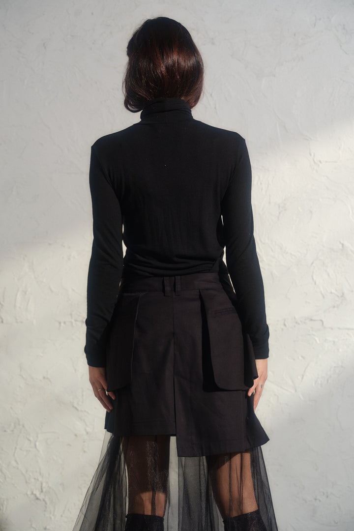 Black Mock Neck Blouse – Extra Soft Fine Knit