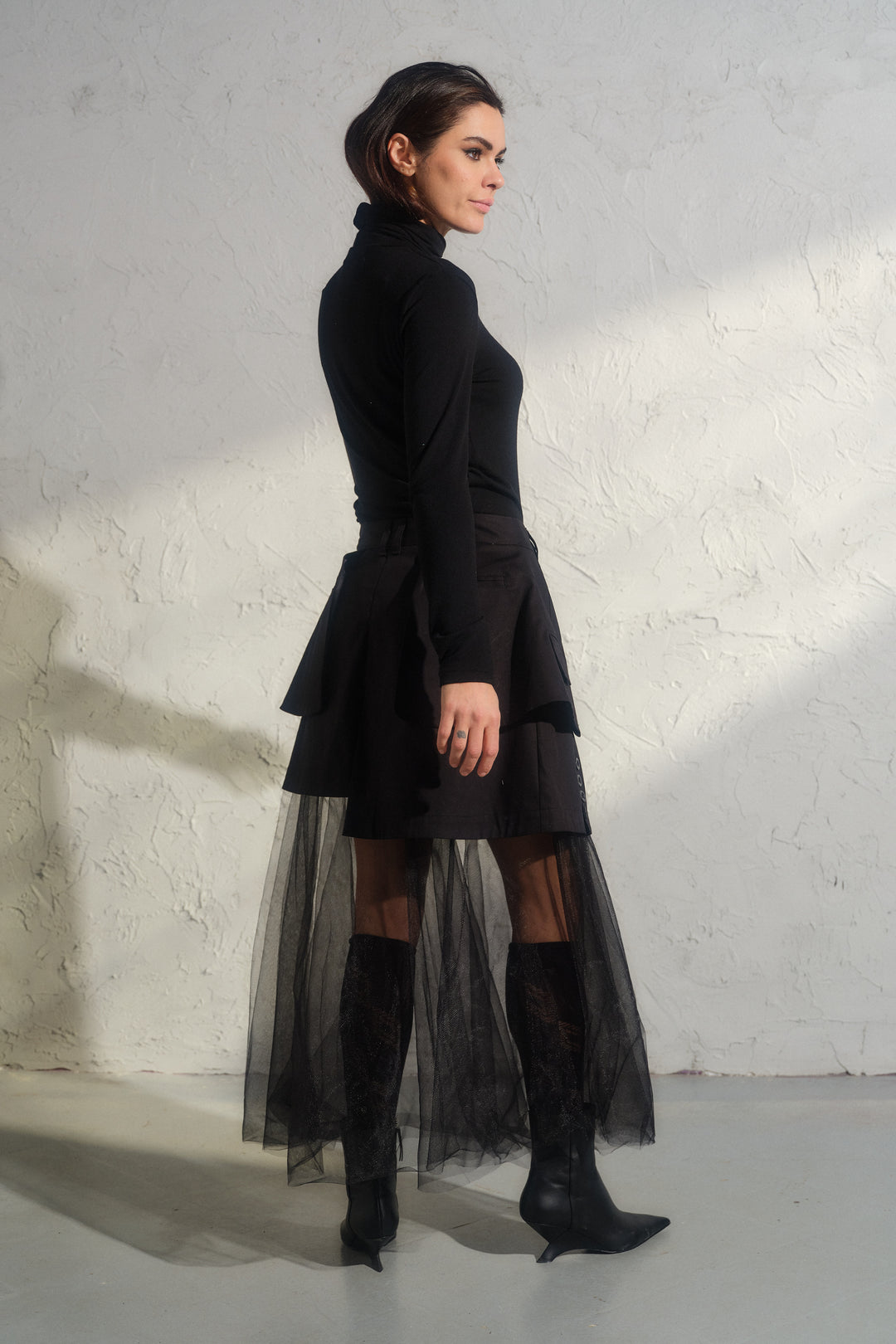 Black Mock Neck Blouse – Extra Soft Fine Knit