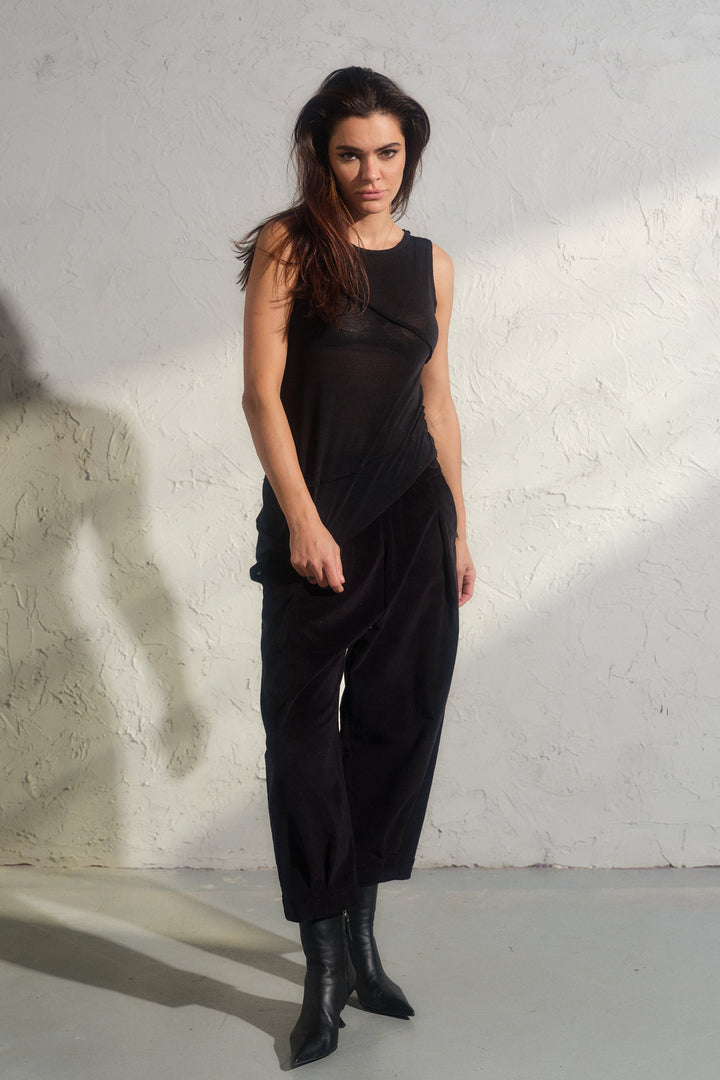 Barrel Cut Corduroy Pants Women