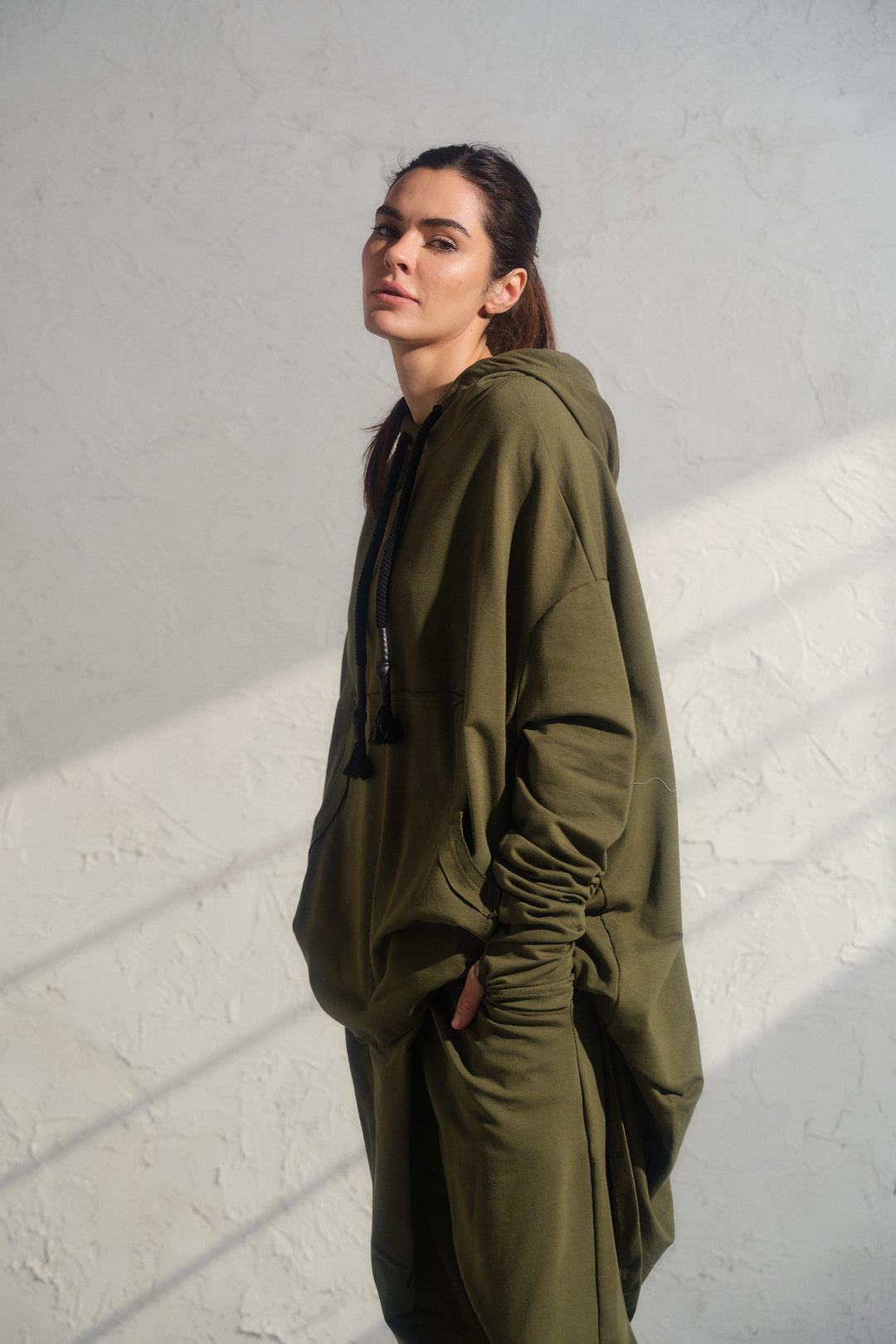 Asymmetrical Oversized Cotton Hoodie