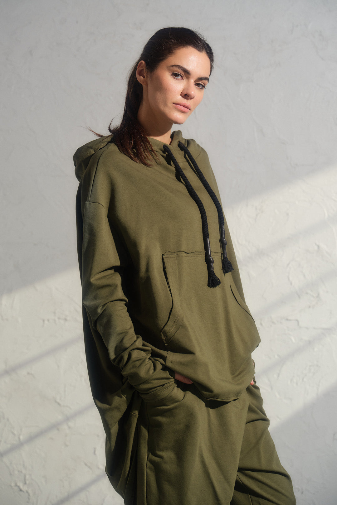 Asymmetrical Oversized Cotton Hoodie
