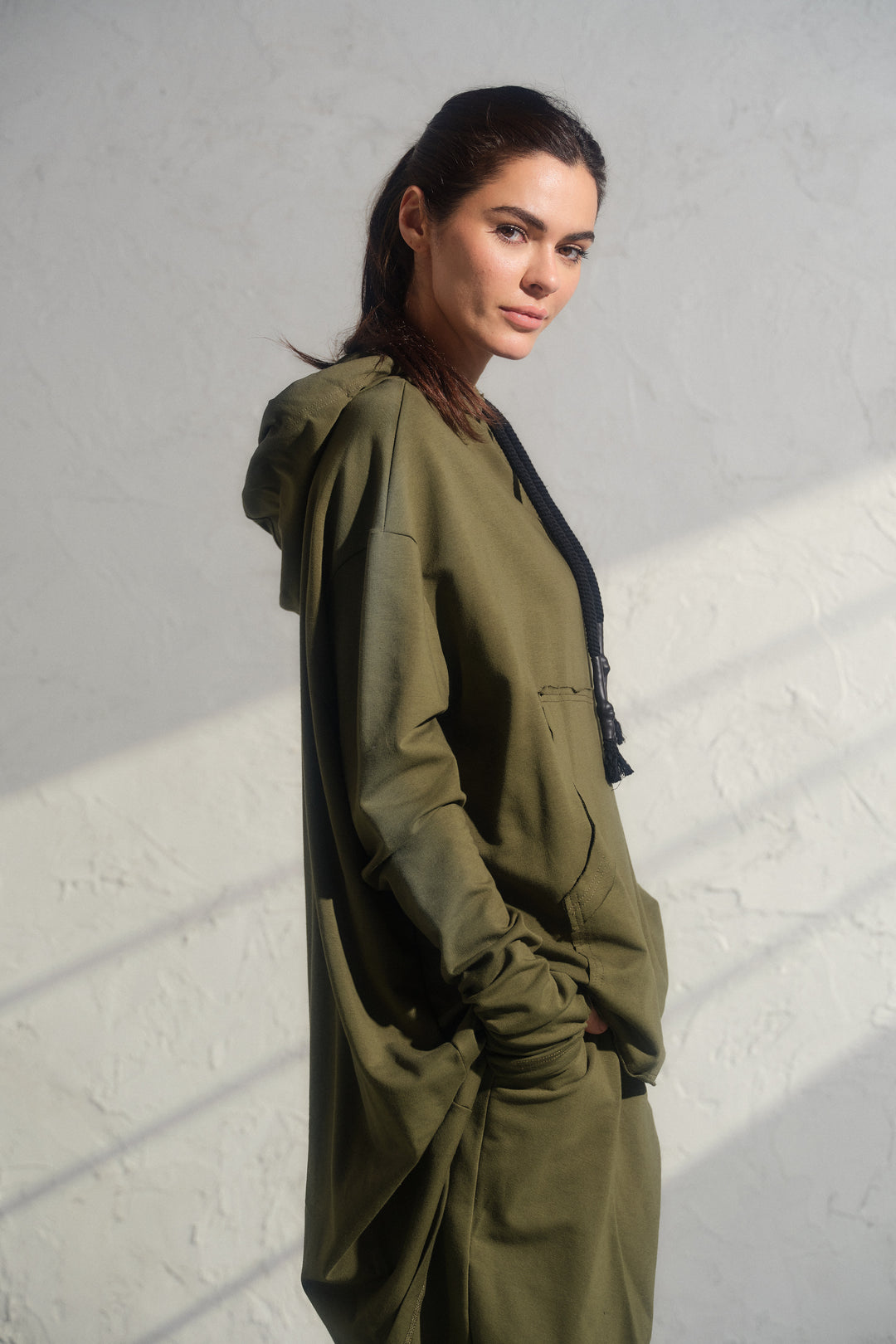 Asymmetrical Oversized Cotton Hoodie