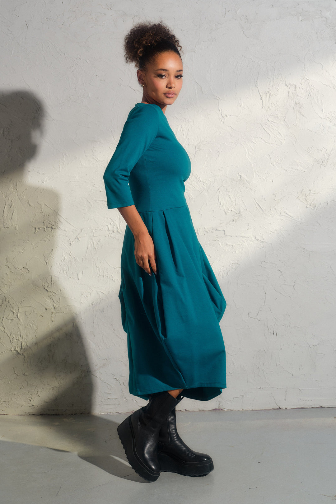 Long winter asymmetrical avant garde dress