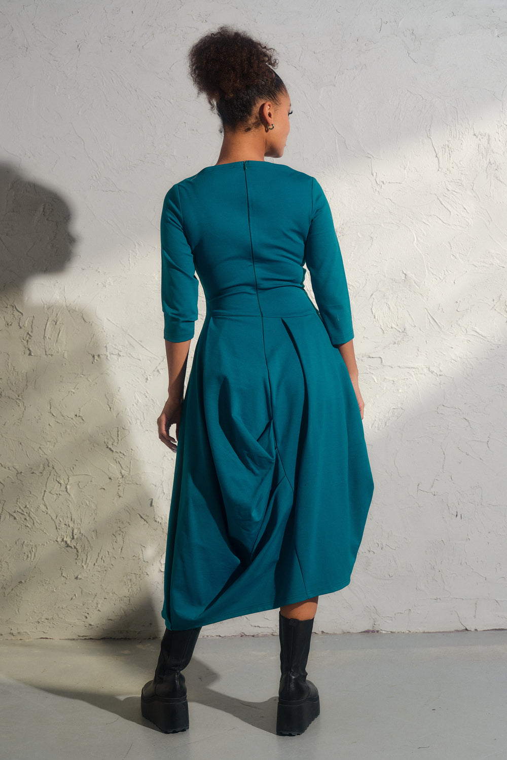 Long winter asymmetrical avant garde dress