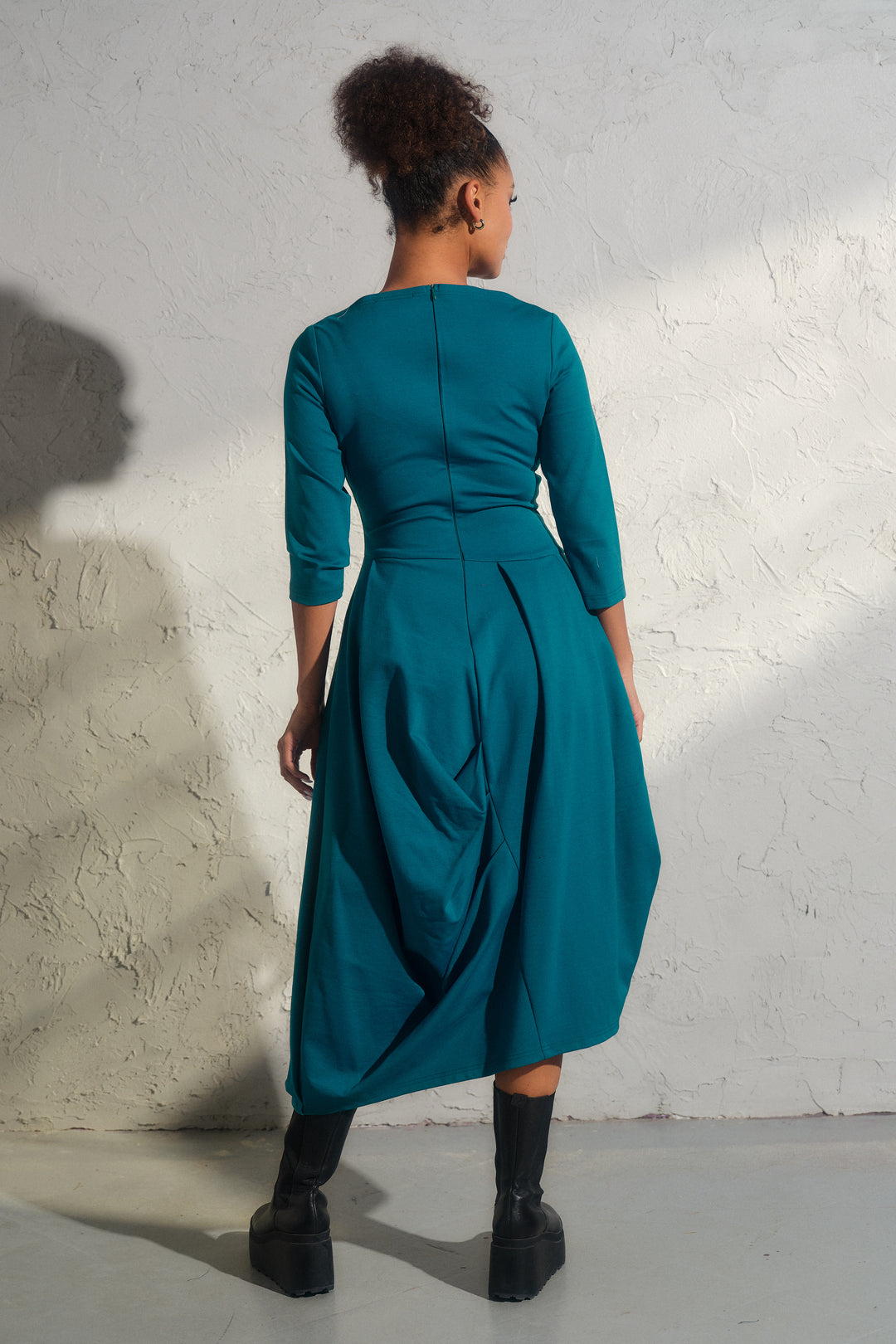 Long winter asymmetrical avant garde dress