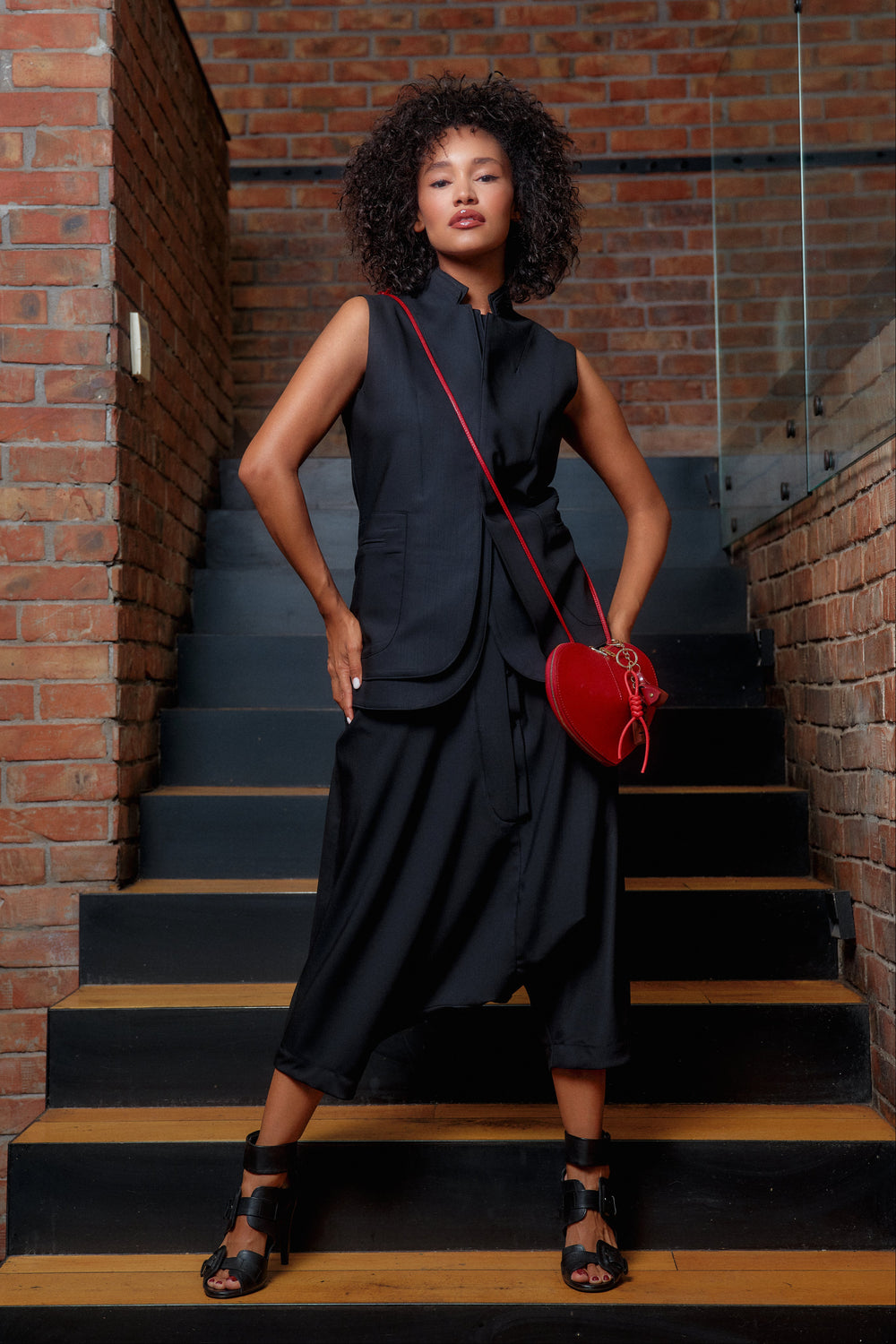 Double lapel merino wool blazer vest