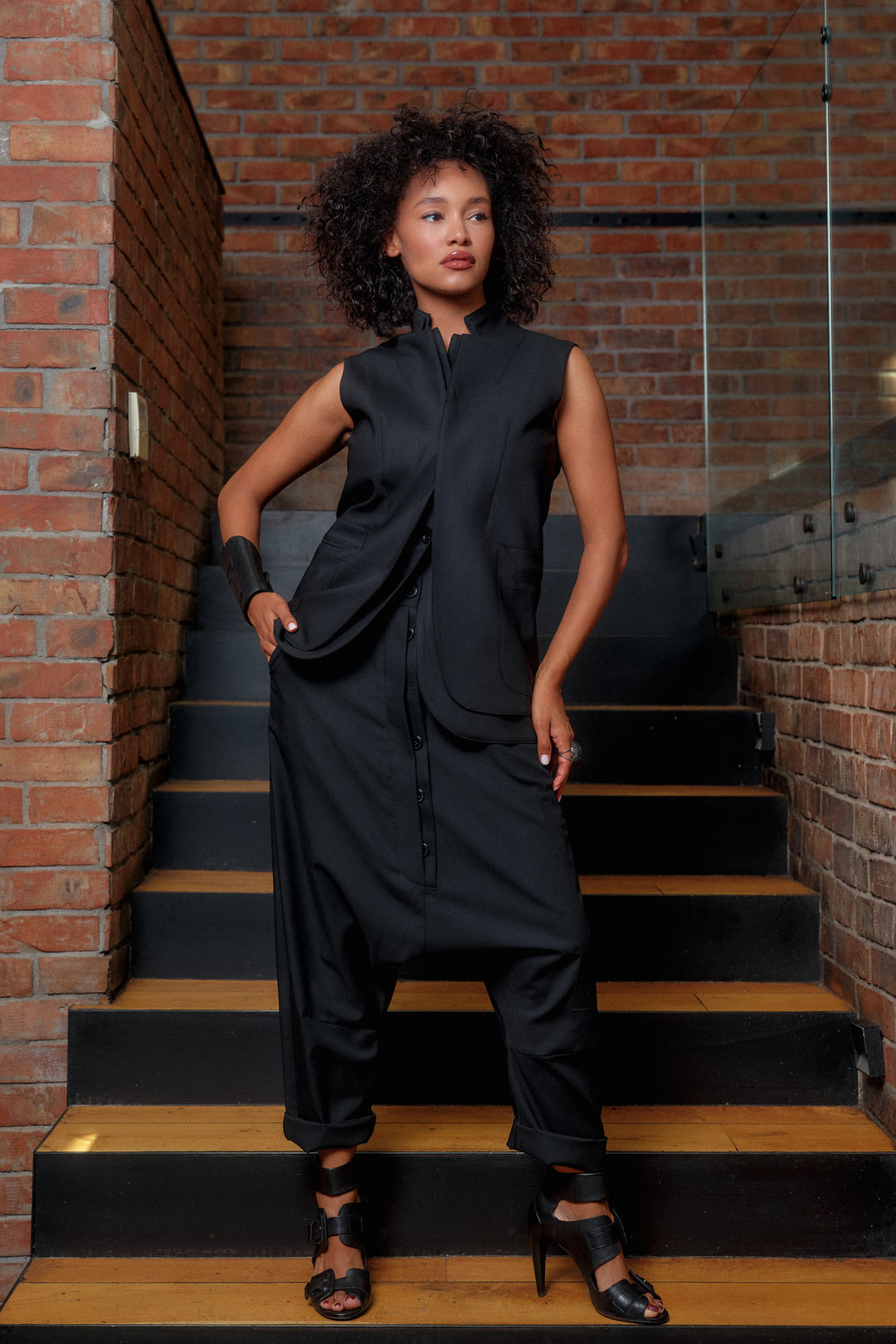 Avant garde merino wool baggy pants