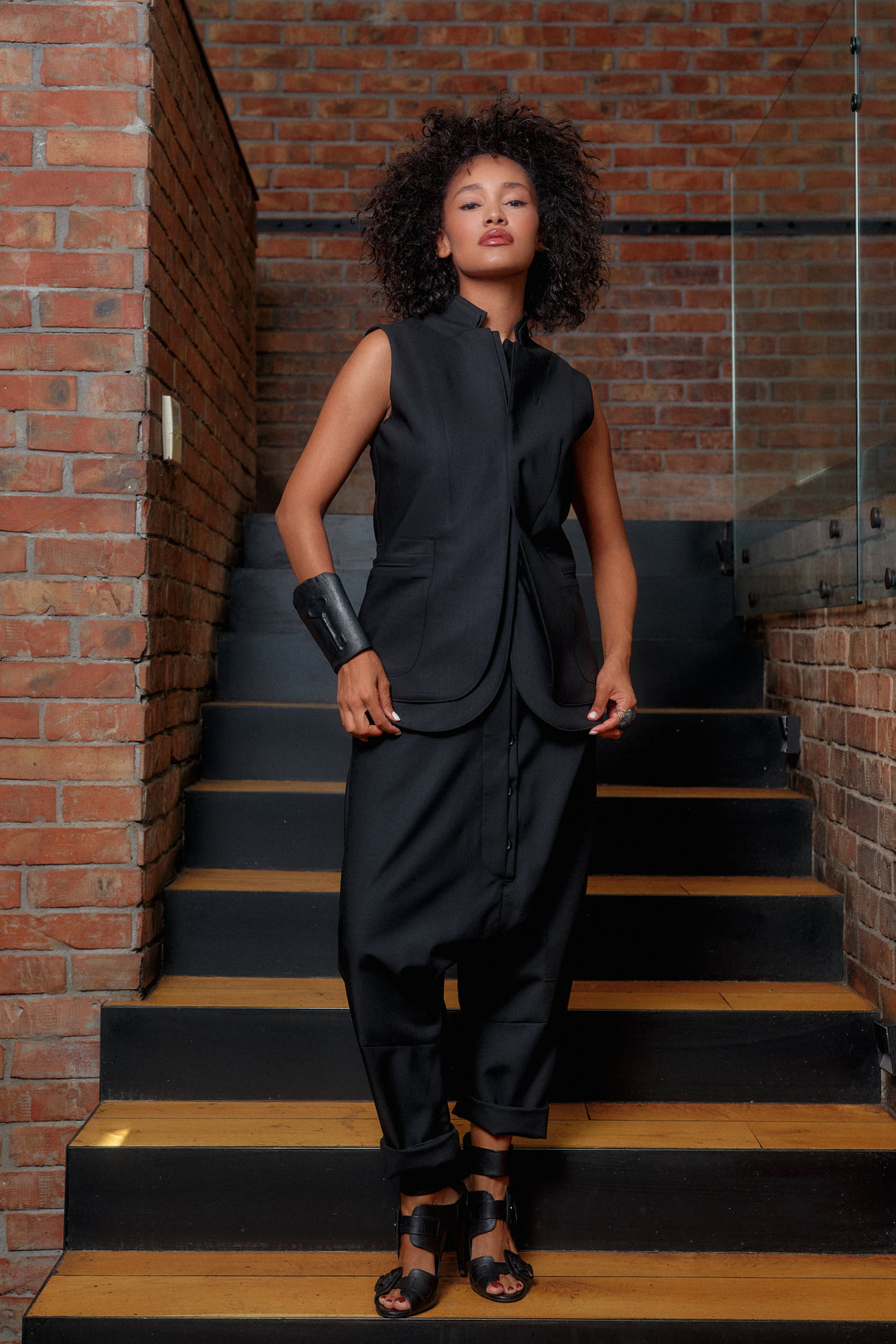 Avant garde merino wool baggy pants