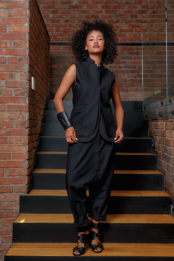 Avant garde merino wool baggy pants