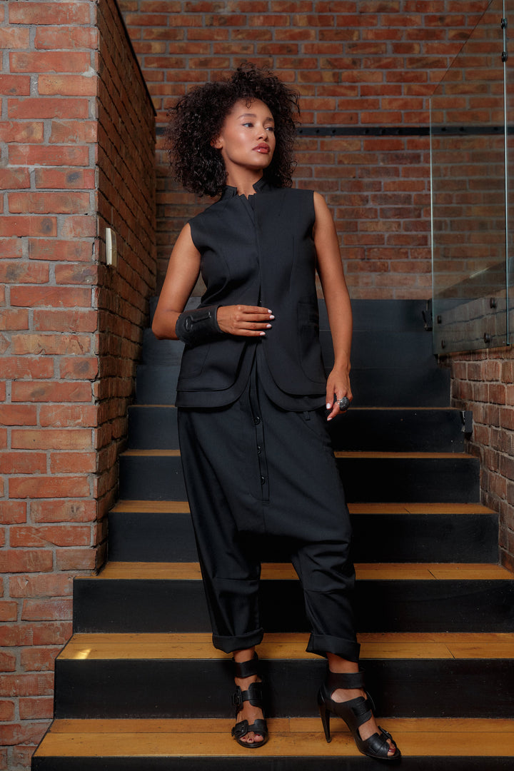 Avant garde merino wool baggy pants